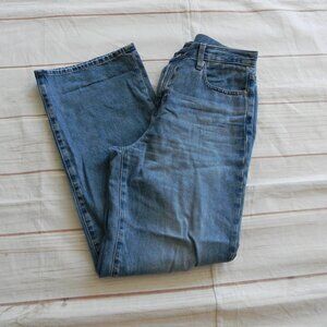 Uniqlo Jeans Womens 27x31 Blue Denim Regular WIDE LEG High Rise Medium Wash